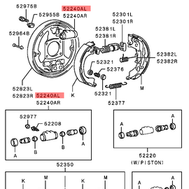 Delica L300 Wheel Brake Cylinder Assembly